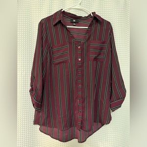 Pullover 3/4 sleeve striped blouse